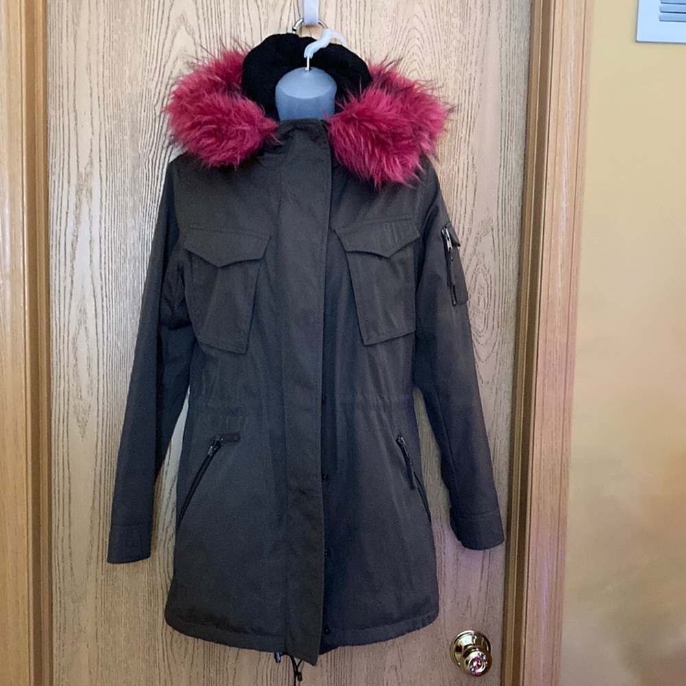 S13 brand army green coat with hood